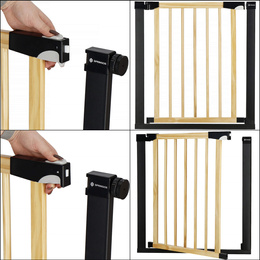 Bramka zabezpieczająca schody 75-124 cm bramka rozporowa brązowo-czarna