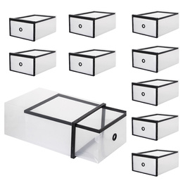 Pudełko na buty z szufladą 35x23x12 cm biały organizer zestaw 10 szt.