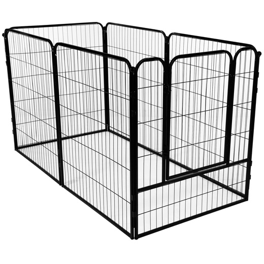 Kojec dla zwierząt wybieg klatka dla psa 184x94x100 cm czarna