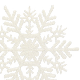 Zawieszka na choinkę śnieżynki 3 szt. ozdoba świąteczna 10,5 cm biały brokat