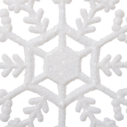 Zawieszka na choinkę śnieżynki 3 szt. ozdoba świąteczna 12 cm biały brokat