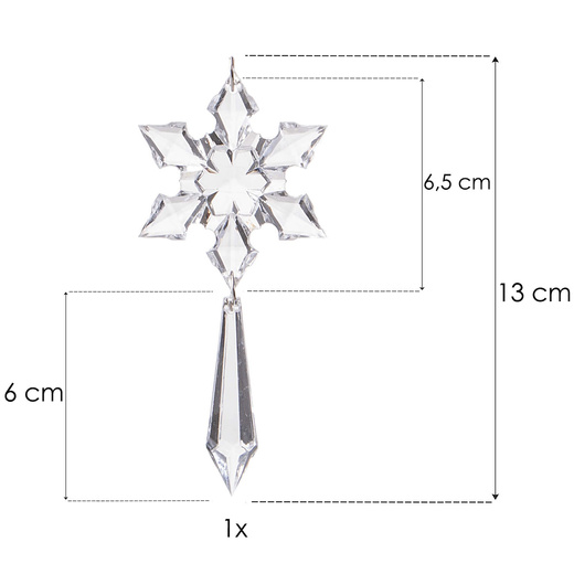Zawieszki choinkowe kryształki sopelki na choinkę 13 cm