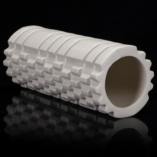 Wałek do masażu, średnio twardy, roller z wypustkami, jasny beż