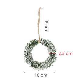 Zawieszka na choinkę zielony mini wianek ozdoba świąteczna 10 cm