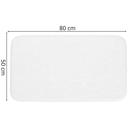 Mata łazienkowa 80x50 cm antypoślizgowy dywanik szybkoschnący biały