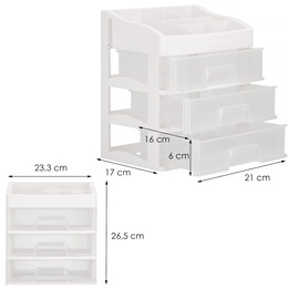 Organizer na kosmetyki 26,5x23,3x17cm mleczny pojemnik na biżuterię z przegródkami