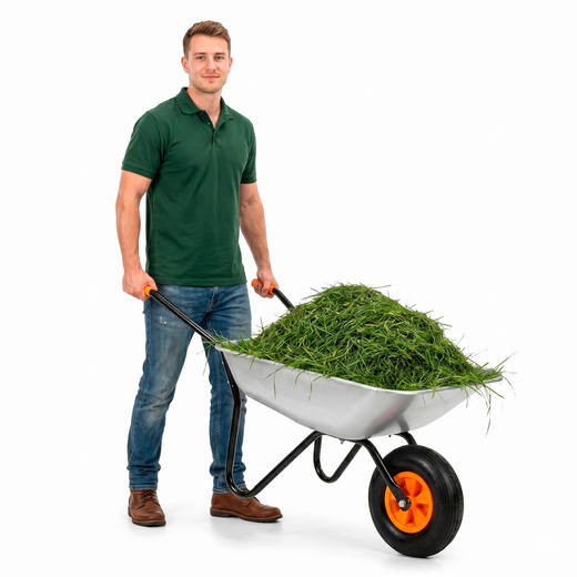 Taczka ogrodowa 120 L stal ocynkowana 135 x 60 x 55 cm jednokołowa, opona pneumatyczna