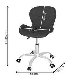 Fotel biurowy obrotowy krzesło na kółkach, do nauki, pracy przed komputerem ciemnoszary