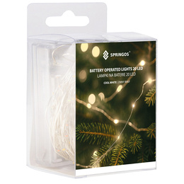 Lampki choinkowe 20 LED biały zimny