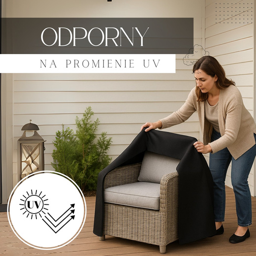 Pokrowiec na krzesła ogrodowe 120 x 75 x 70 cm plandeka wodoodporna czarna 