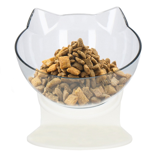 Miska dla psa i kota z antypoślizgową podstawką i uszami biała