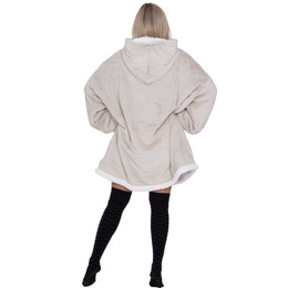 Kocobluza damska męska oversize koc bluza 2w1 z kapturem XXL ciepła jasnoszara