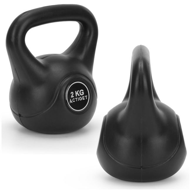 Kettlebelle 2 kg odważnik kulowy ABS hantla do ćwiczeń kula do treningu siłowego czarna