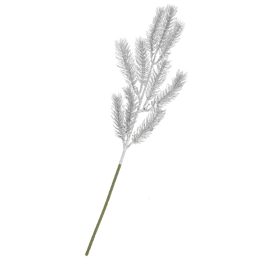 Gałązka świąteczna liść sztuczna dekoracja do stroika srebrna 47 cm