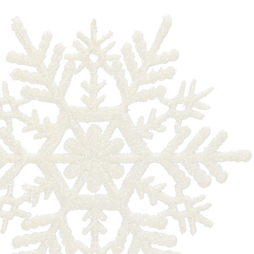 Zawieszki na choinkę śnieżynki 12 szt. ozdoba świąteczna 10,5 cm biały brokat