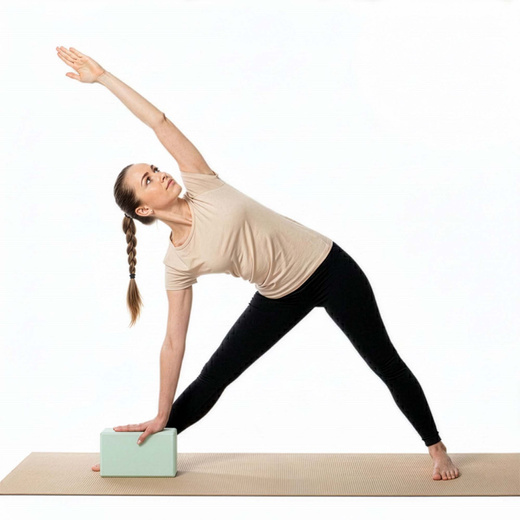 Kostka do jogi piankowa EVA 23x15x7,5 cm klocek blok do ćwiczeń pilates stretching miętowy