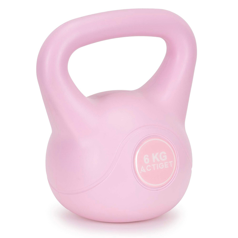 Kettlebell 6 kg odważnik, hantla do ćwiczeń ABS kula do treningu siłowego, różowa