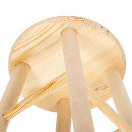 Taboret drewniany, okrągły stołek kucheny, pomocniczy 44 cm krzesło wielofunkcyjne 