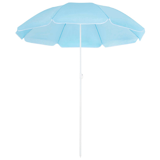 Parasol plażowy 160 cm ogrodowy, przeciwsłoneczny UPF50+ składany, łamany na balkon, taras, błękitny
