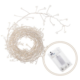 Lampki choinkowe 100 LED sople na baterie białe ciepłe