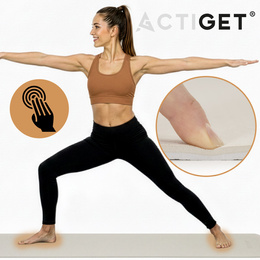 Mata do jogi, ćwiczeń fitness 183x61 cm antypoślizgowa, materac do stretchingu, jasny beż