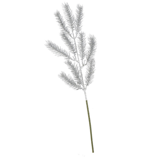 Gałązka świąteczna liść sztuczna dekoracja do stroika srebrna 47 cm