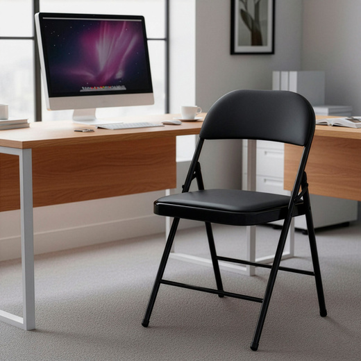 Krzesło cateringowe składane bankietowe, turystyczne do ogrodu czarne