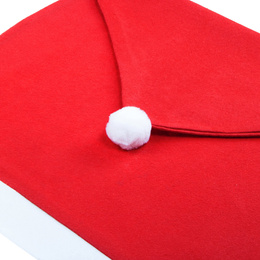 Pokrowiec na krzesło, czapka Mikołaja czerwona zestaw 4 szt.