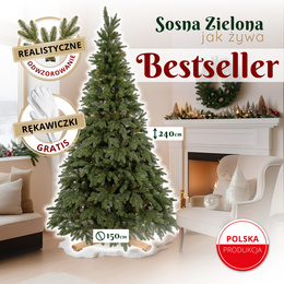 Choinka sztuczna 240 cm sosna zielona PE Royal Trees premium drzewko świąteczne jak żywe
