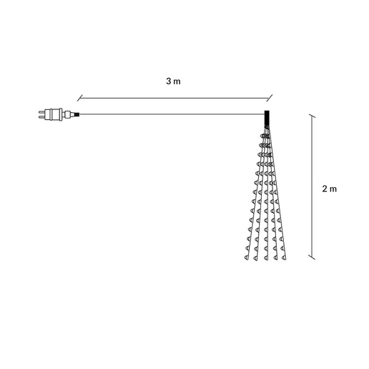 Lampki choinkowe 300 LED na prąd włosy anioła ciepły biały