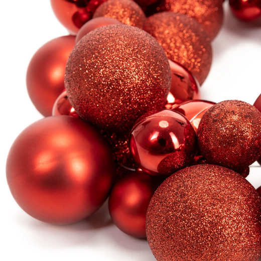 Girlanda świąteczna 160 cm łańcuch z bombek 130 szt. czerwone