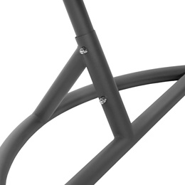 Kokon ogrodowy rattanowy z poduszkami fotel wiszący bujak huśtawka na metalowym stelażu szara