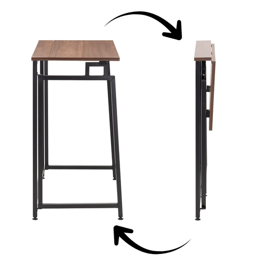 Biurko komputerowe, składane 80 cm stolik do pracy przy komputerze, drewniany, ciemno brązowy