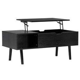 Stolik kawowy z podnoszonym blatem i schowkiem, ława do salonu 100x50x43 cm czarny