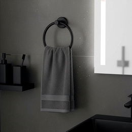 Wieszak na ręczniki, łazienkowy okrągły, uchwyt na ręczniki, czarny