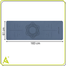 Mata do ćwiczeń 183x61 cm antypoślizgowa TPE do jogi, stretchingu z uchwytem niebieska