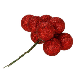 Bombki choinkowe 54 szt. zestaw ozdoby świąteczne na drucikach brokatowe matowe czerwone