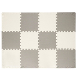 Mata piankowa kwadraty 118x90 cm szare, białe, czarne puzzle dla dzieci, do ćwiczeń