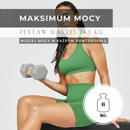 Ciężarki 2x3 kg hexagonalne do ćwiczeń fitness hantle zestaw 2 szt. szare