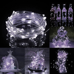 Lampki choinkowe 10 led na baterie druciki mikro biały zimny