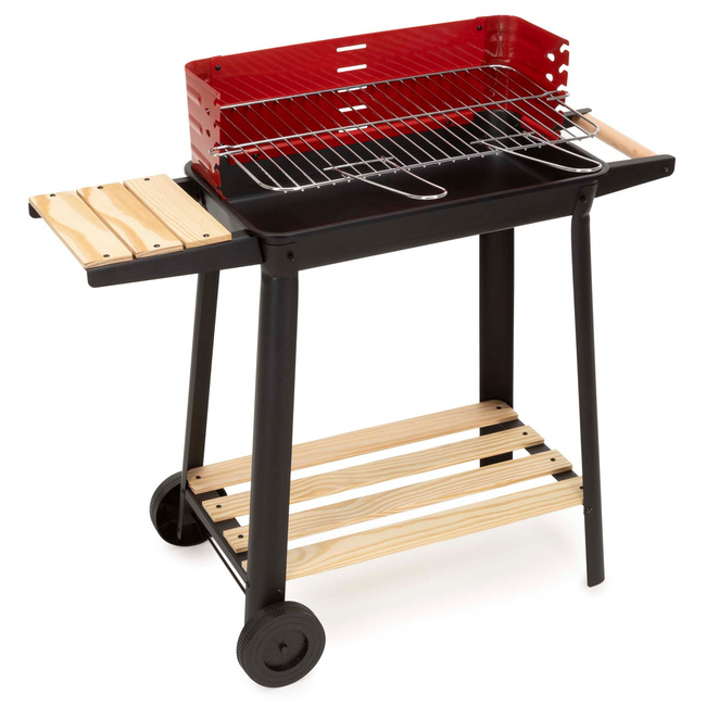 Grill węglowy, ogrodowy z regulowaną wysokością rusztu, przenośny