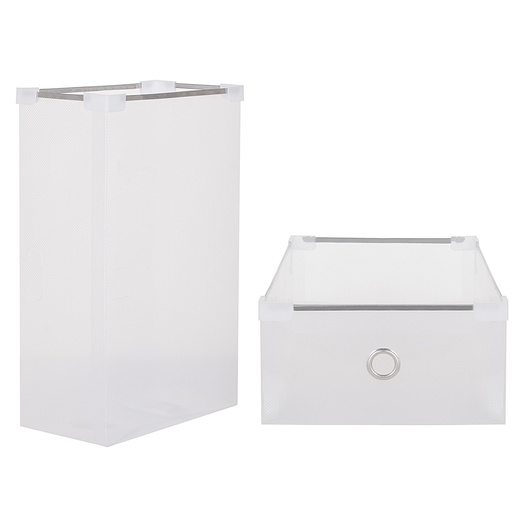 Pudełko na buty z szufladą 34x22x13,5 cm biały organizer