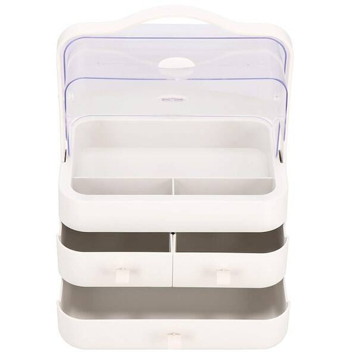 Organizer na kosmetyki 39,5x29,8x20,4cm mleczny pojemnik na biżuterię z przegródkami