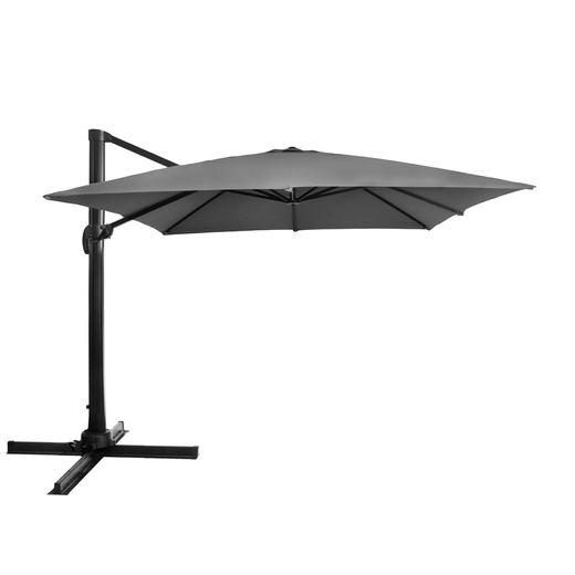 Parasol ogrodowy 440 cm z pokrowcem duży na wysięgniku na balkon, taras grafitowy