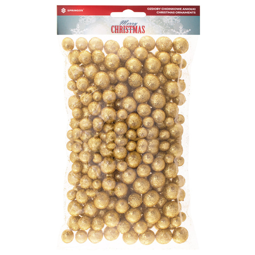 Kulki styropianowe 20g brokatowe do dekoracji stroików choinek złoty