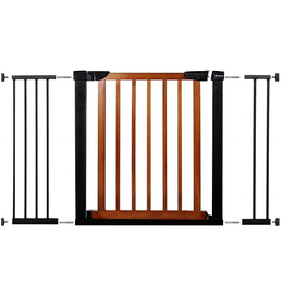 Bramka zabezpieczająca rozporowa 75-124 cm brązowo-czarna