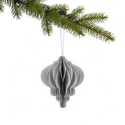 Papierowe bombki 6 szt. zawieszki choinkowe ozdoby świąteczne 12,5 cm rozkładane szare