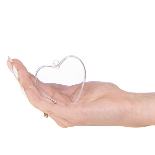 Bombki akrylowe 6cm serce plastikowe decoupage zestaw 2 szt.
