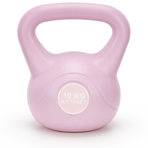 Kettlebell 10 kg odważnik, hantla do ćwiczeń ABS kula do treningu siłowego, różowa