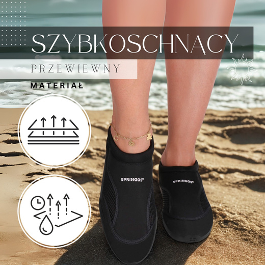 Buty do wody, szybkoschnące buty na plaże rozm. 43 czarne